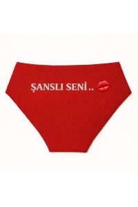 Kadın Kırmızı Külot – Eğlenceli Yazı Detaylı, Sevgiliye Özel İç Çamaşırı