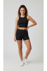 Kadın Sporcu Şort ve Büstiyer Takım Yüksek Bel Rahat Esnek Likralı Fitness Pilates Yoga Takımı